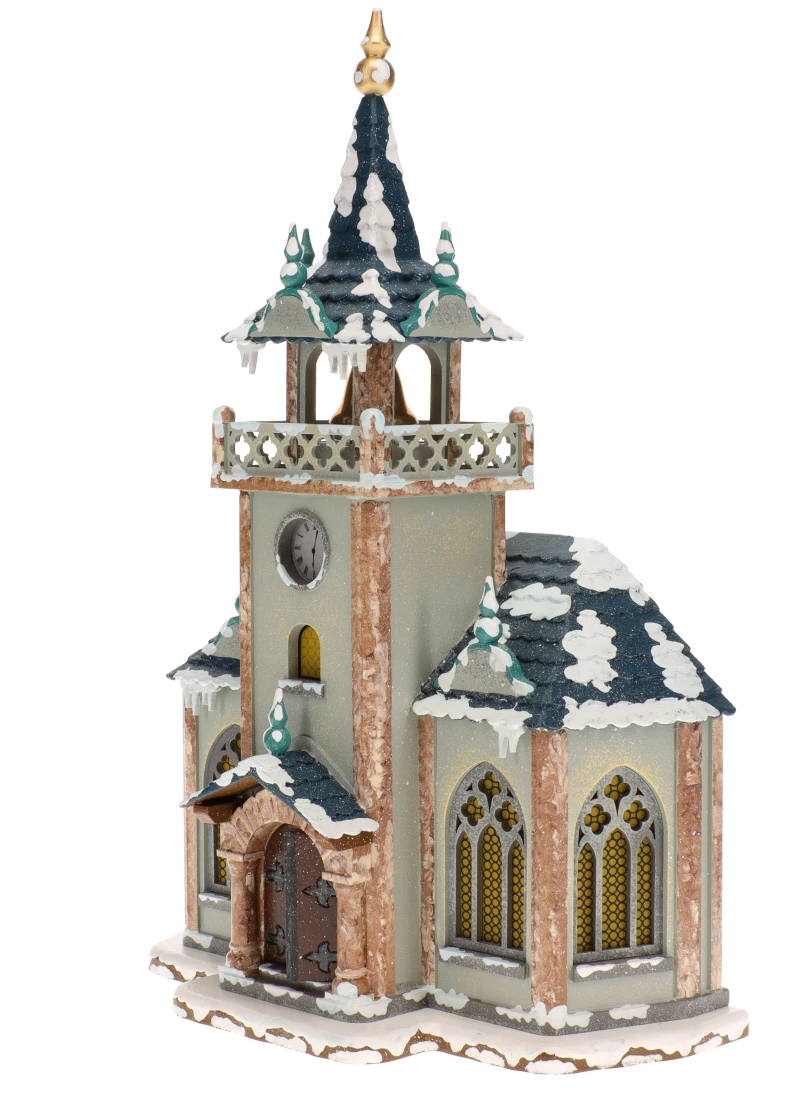 Bonus! Hubrig Erzgebirge Kirche elektrisch beleuchtet Winterkinder Fa 