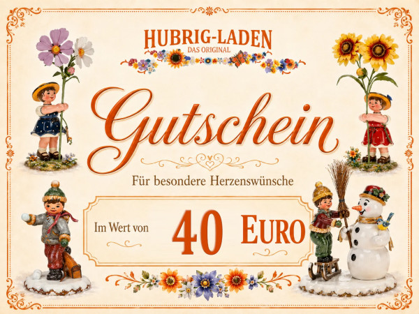 Hubrig Laden Einkaufsgutschein 40 Euro - plus gratis Hubrig Katalog