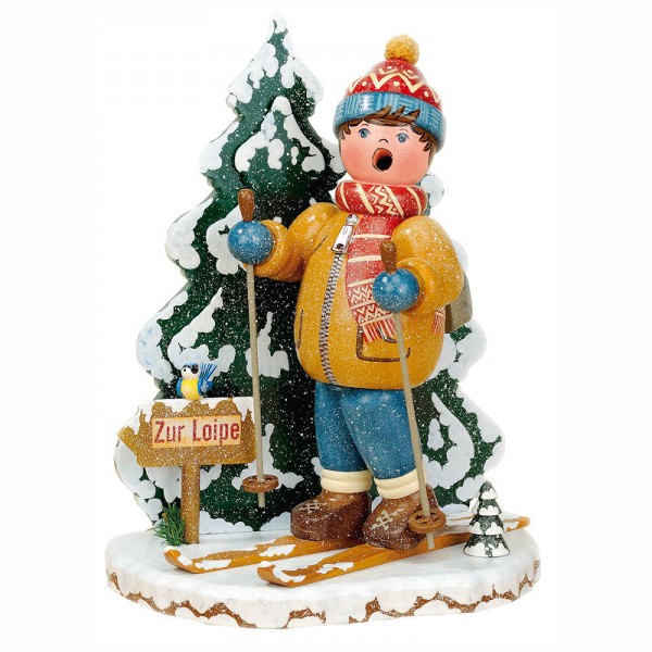 Hubrig Räuchermann Winterkinder Schneeschuhfahrer