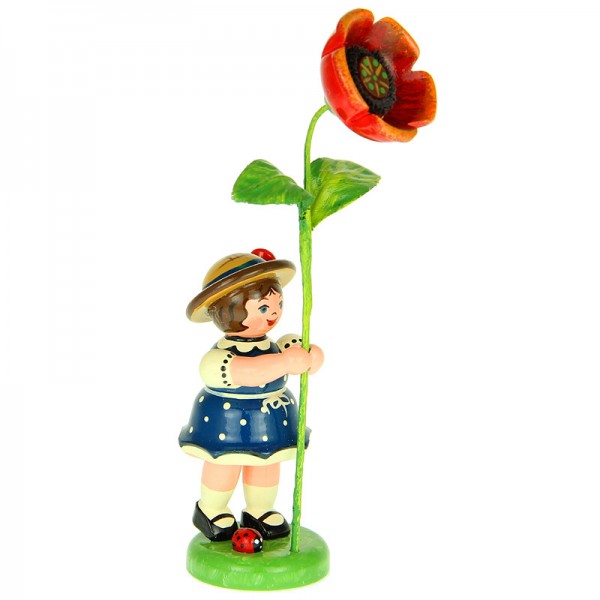 Hubrig Blumenkinder Mädchen mit Mohnblume