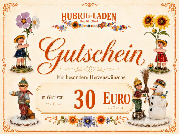Hubrig Laden Einkaufsgutschein 30 Euro - plus gratis Hubrig Katalog