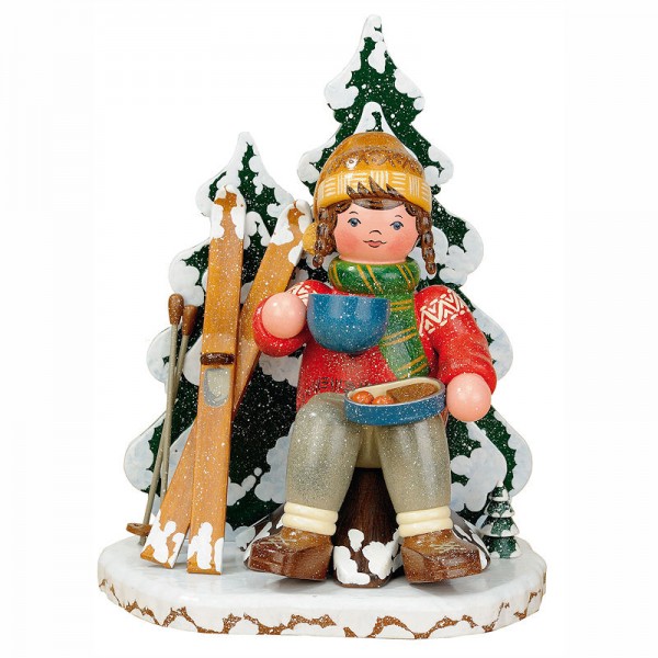 Hubrig Räuchermann Winterkinder Schneeschuhfahrerin