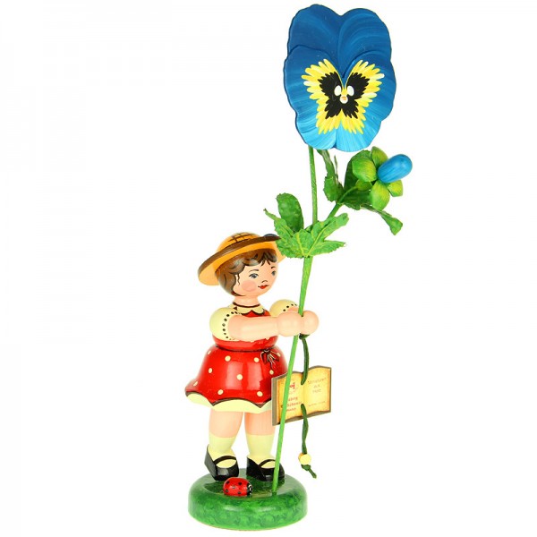 Hubrig Blumenkinder Mädchen mit Stiefmütterchen