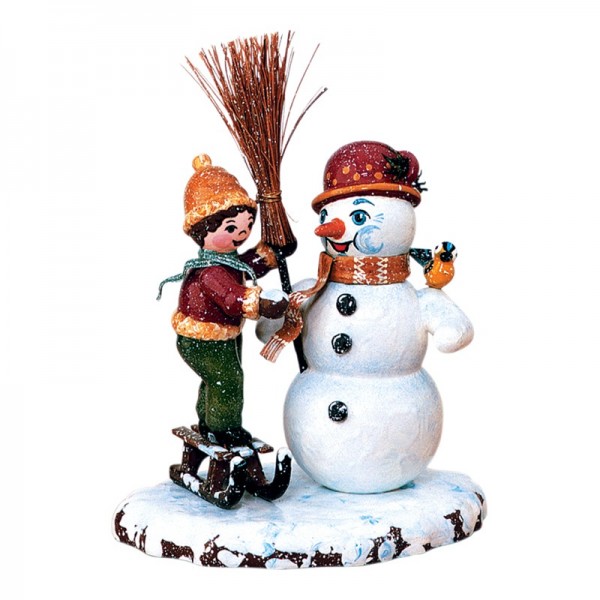 Hubrig Winterkinder Junge mit Schneemann