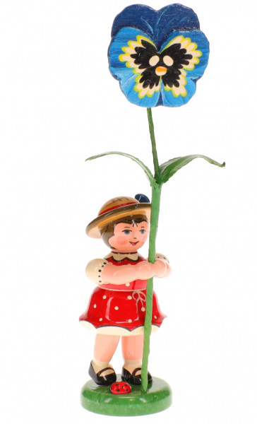 Hubrig Blumenkinder Mädchen mit Stiefmütterchen