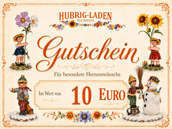 Hubrig Laden Einkaufsgutschein 10 Euro - plus gratis Hubrig Katalog