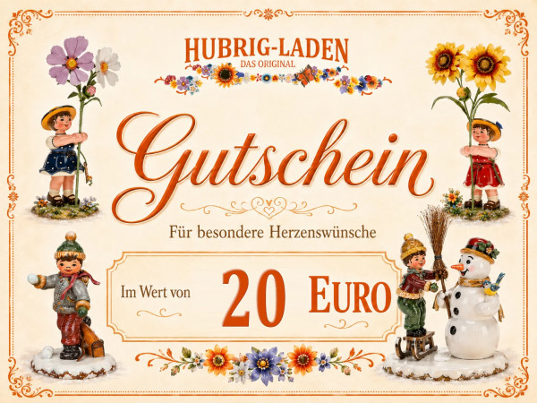 Hubrig Laden Einkaufsgutschein 20 Euro - plus gratis Hubrig Katalog